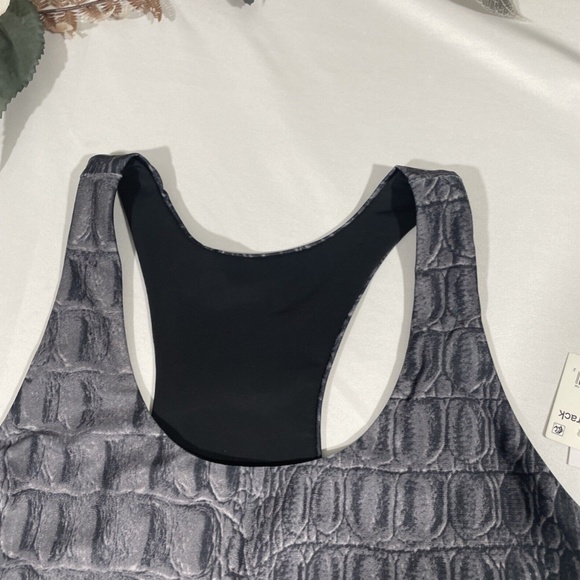 NWT‎ TEREZ [ Small ] Croc Noir Racerback Sports Bra in Grey - Picture 7 of 12